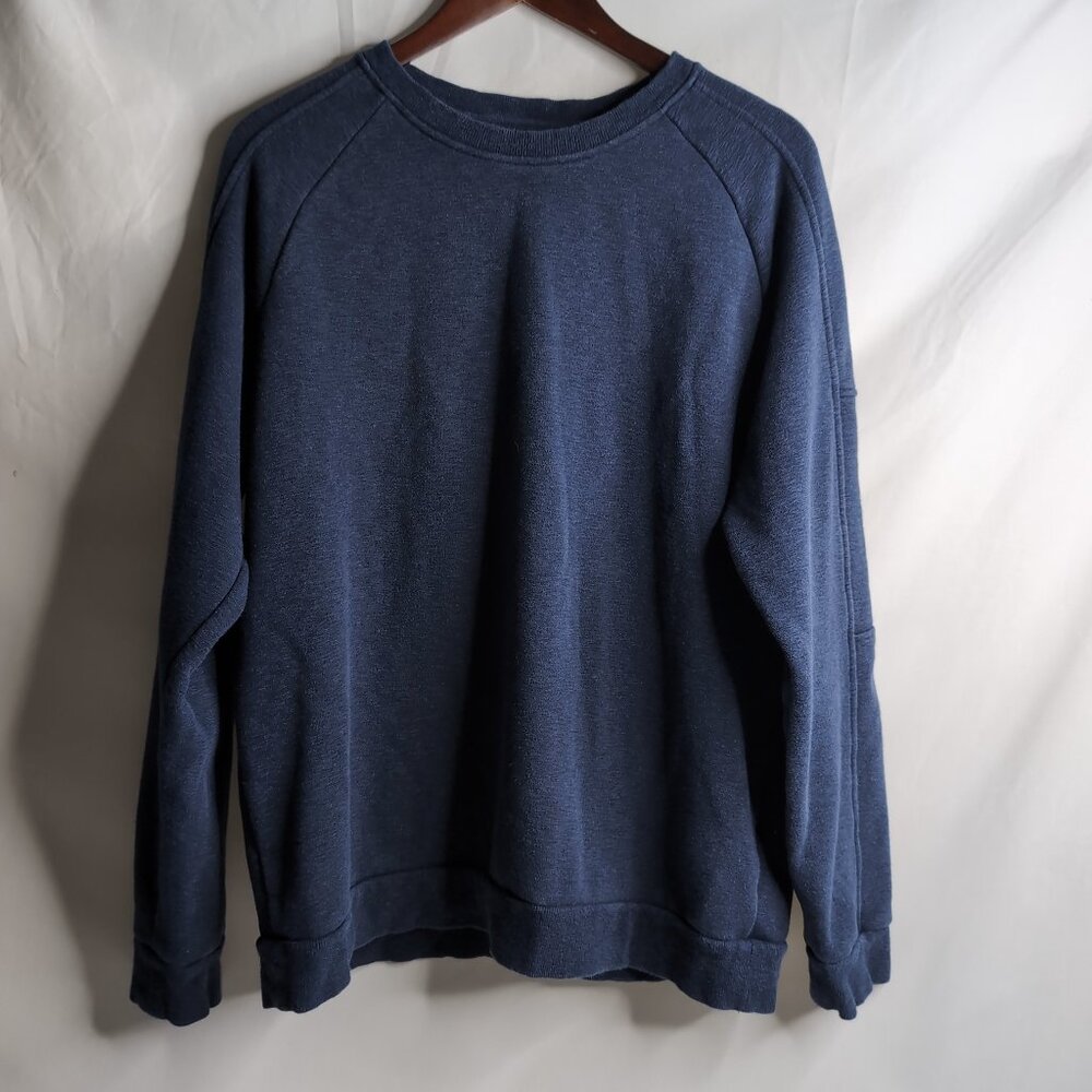 Nordstrom Men's Shop Navy Crewneck w/ Fleece Lining, Size Large